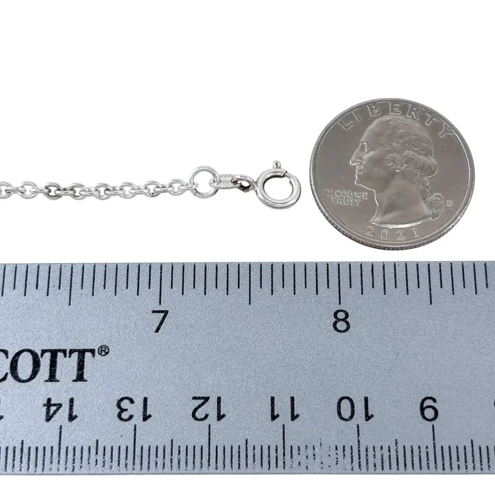 Vintage Sterling Silver 925 Heart Charm Bracelet 7.25